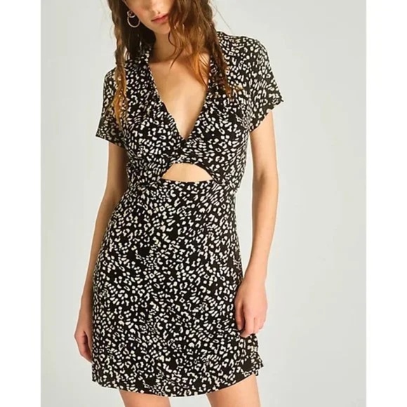 NWT Free People Marsaille Cut Out Mini Dress Black Combo Size Large Wrap Strings - Picture 1 of 11